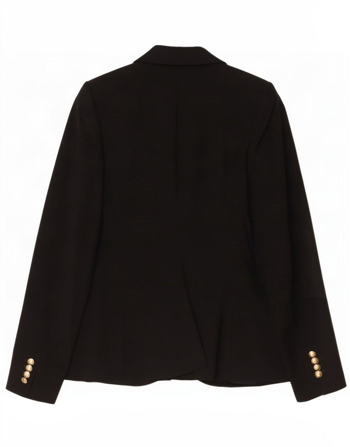 Zara Mujer Chaqueta Blazer De 1 Botón UK 10 Small Poliéster Negro