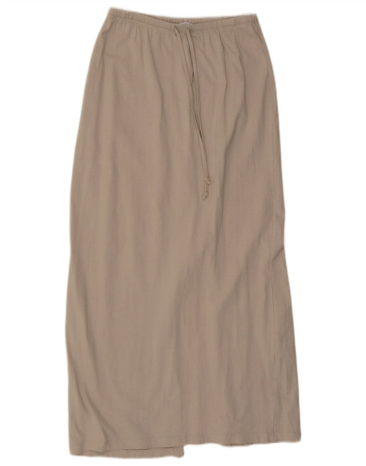 Zara Mujer Maxi Falda Pequeña W26 Algodón Beige