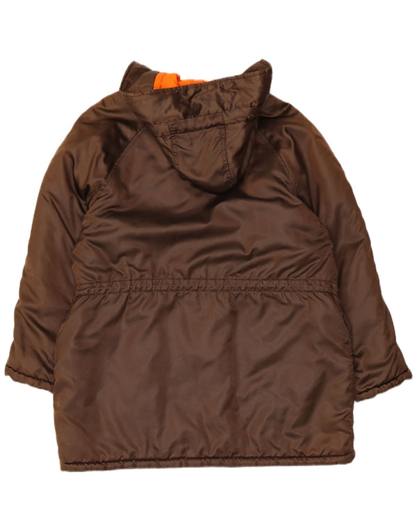 Benetton Parka Extragrande Con Capucha Mujer ES 40 Small Marrón Poliamida