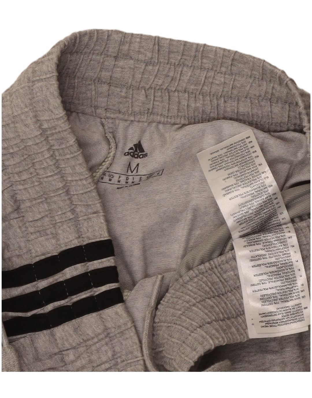 Pantalones cortos deportivos Adidas para hombre de algodón moteado gris medio
