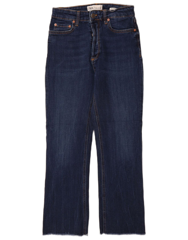 Zara Jeans Acampanados De Tiro Alto Para Mujer EU 36 XS W26 L27 Algodón Azul