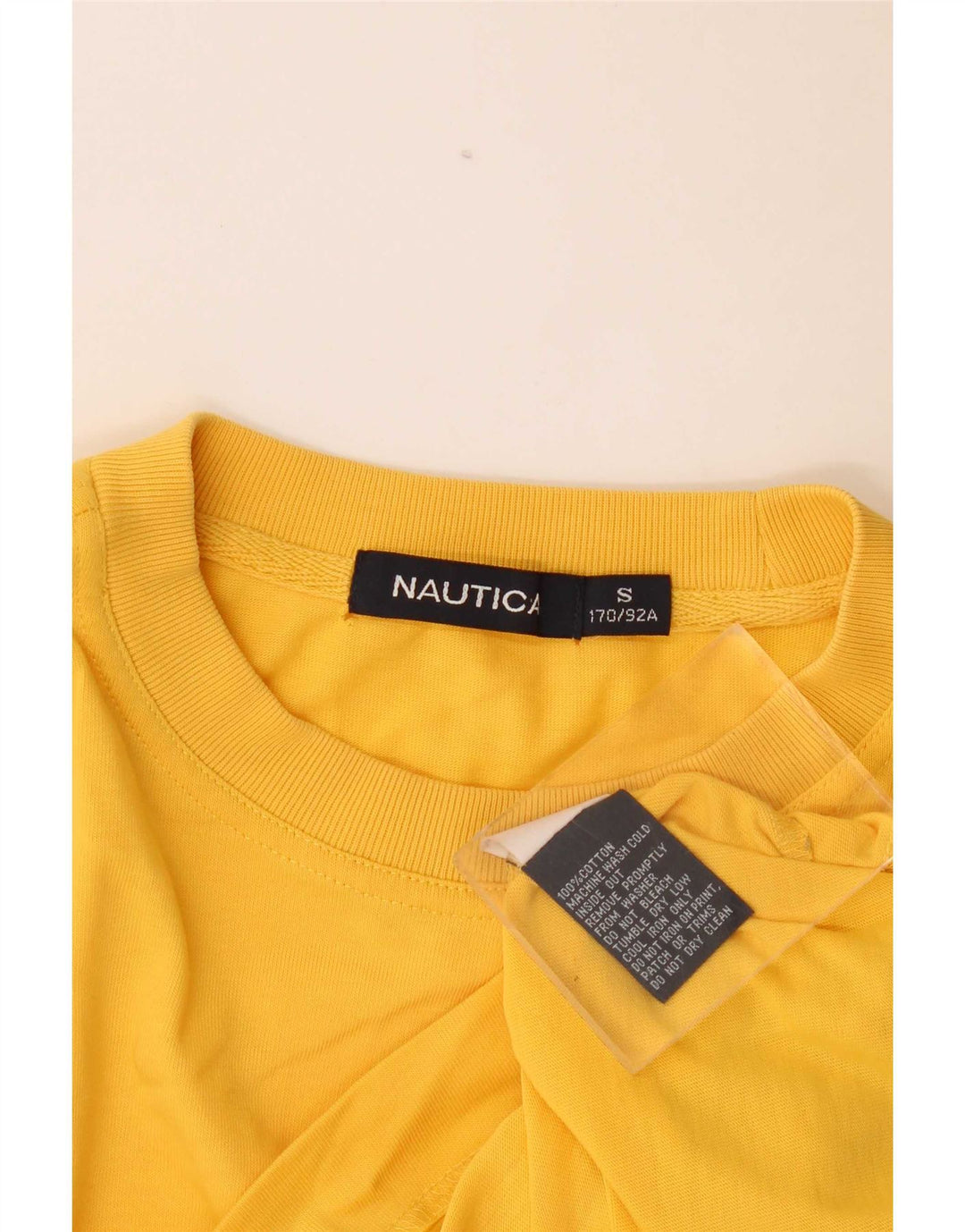 Nautica Top gráfico para hombre manga larga algodón amarillo pequeño