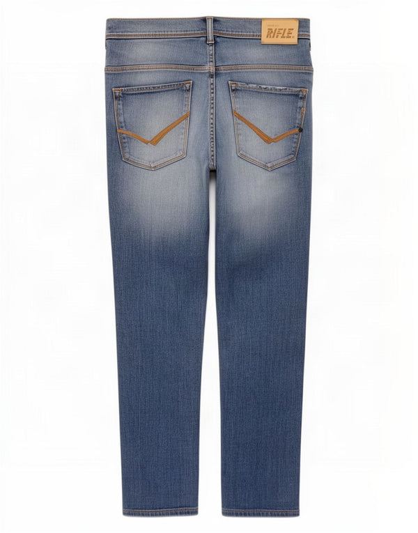 Vaqueros rectos para hombre Rifle W32 L30 Algodón azul