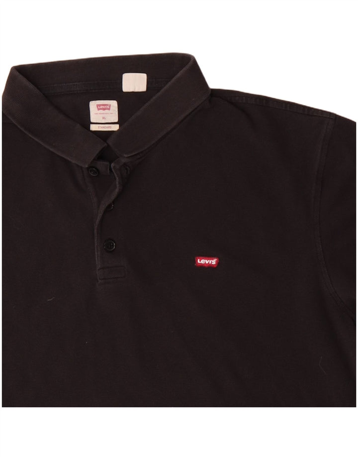 LEVI'S Polo de ajuste estándar para hombre XL Algodón negro