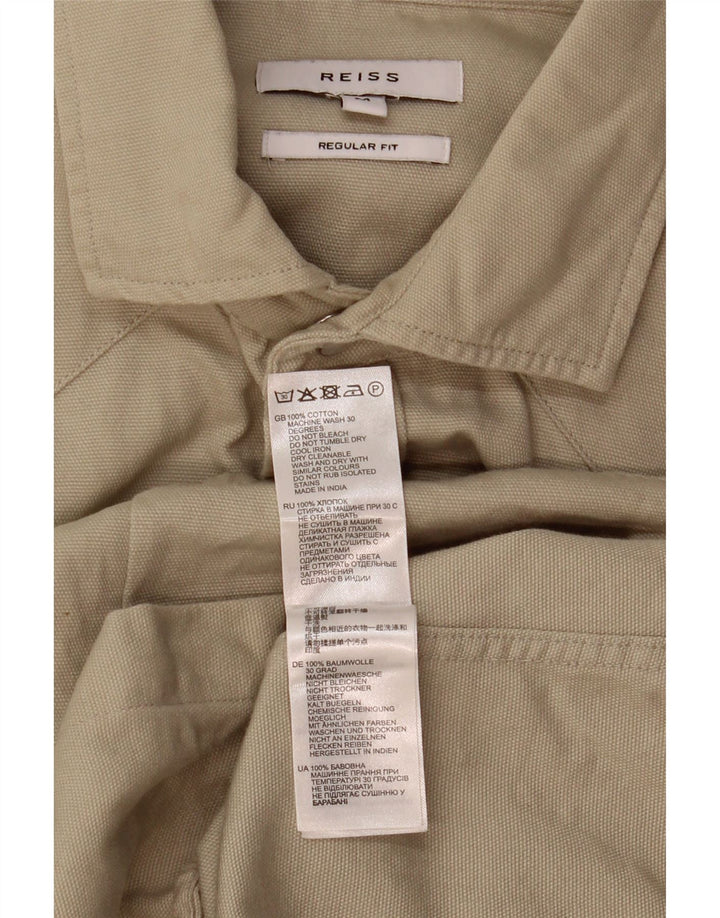Camisa Reiss Regular Fit De Algodón Beige Medio |