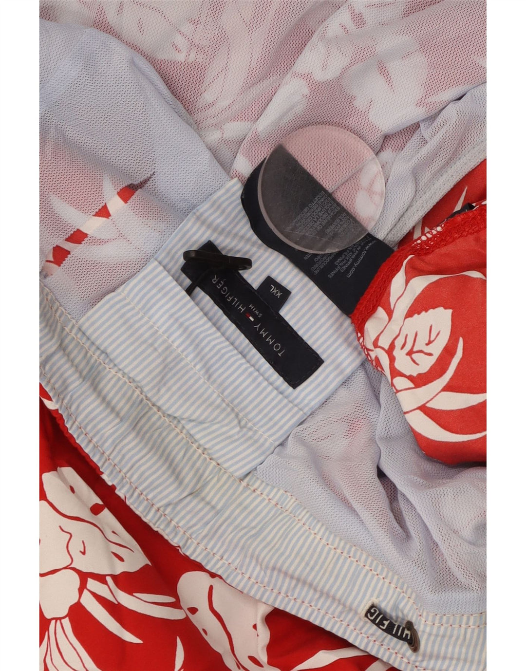 TOMMY HILFIGER Bañador para hombre 2XL Poliéster floral rojo