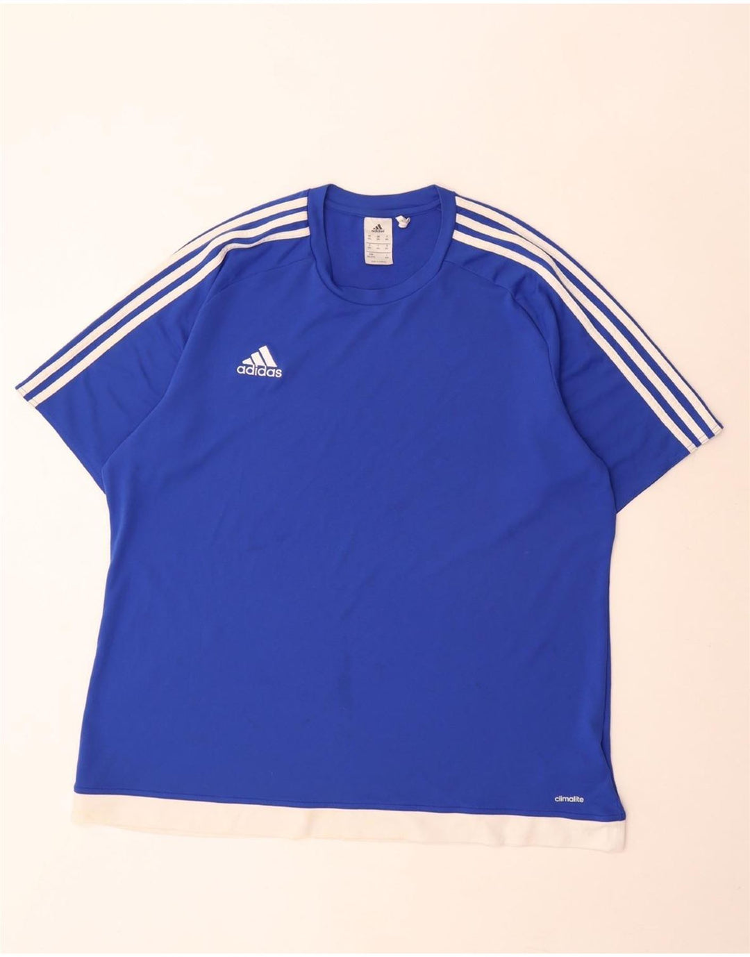 Adidas Mens Climalite Camiseta Top 2XL Azul Colorblock Poliéster