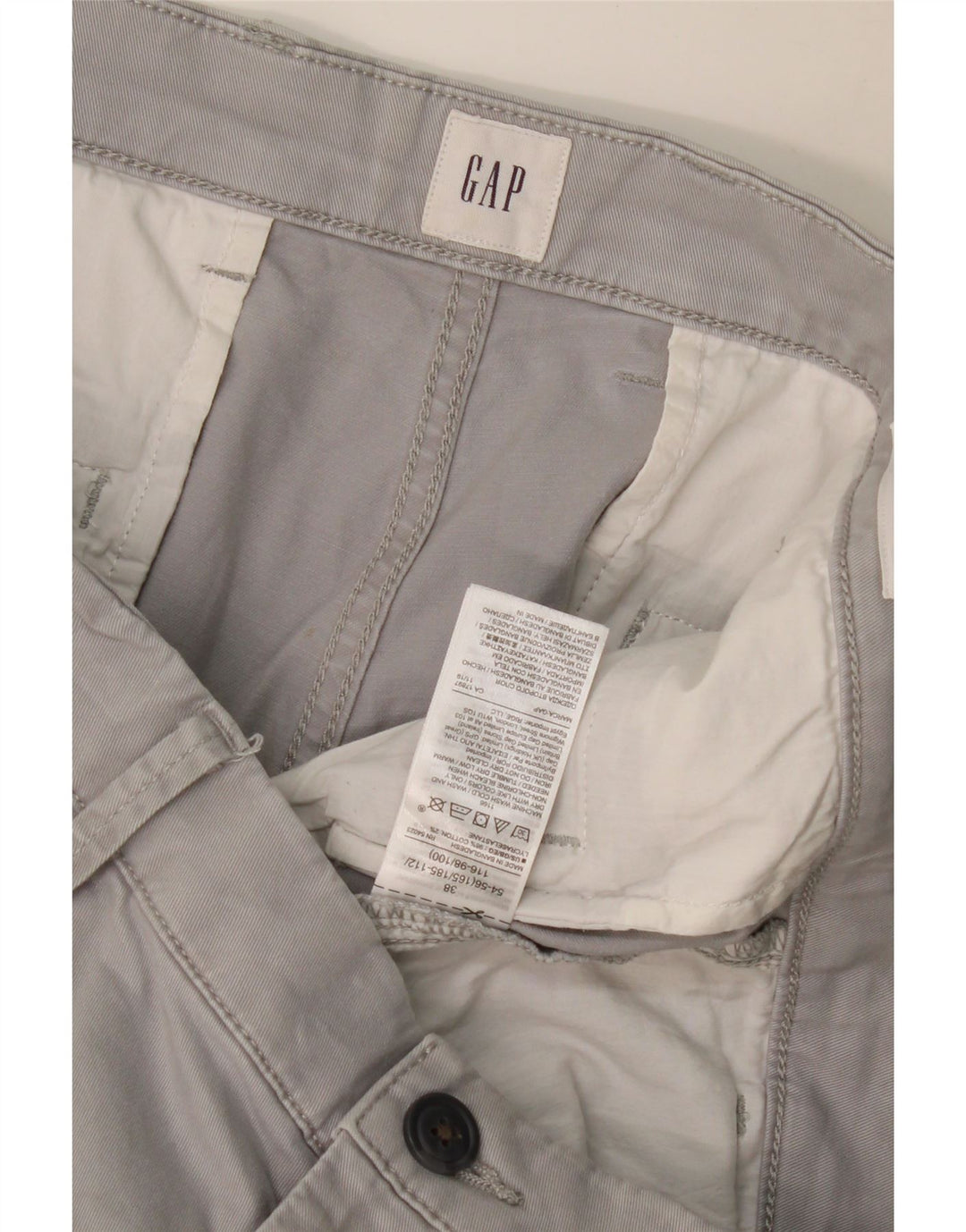 GAP Pantalones cortos chinos para hombre W38 XL Algodón gris
