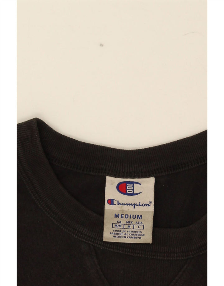 Champion Camiseta gráfica para hombre Top Medium Black Cotton