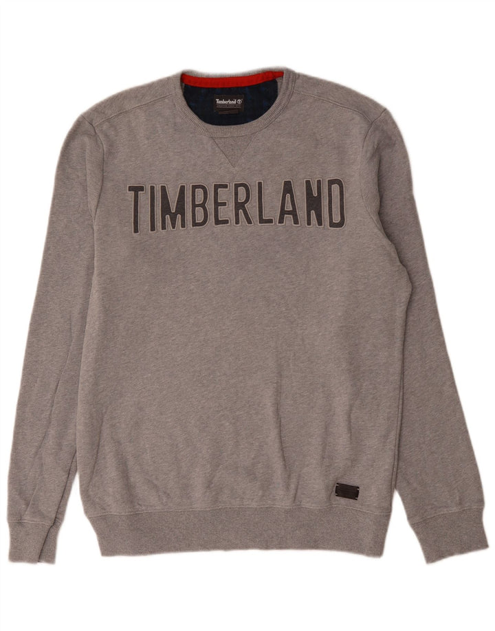 Timberland Hombre Sudadera Gráfica Jersey Pequeño Algodón Gris