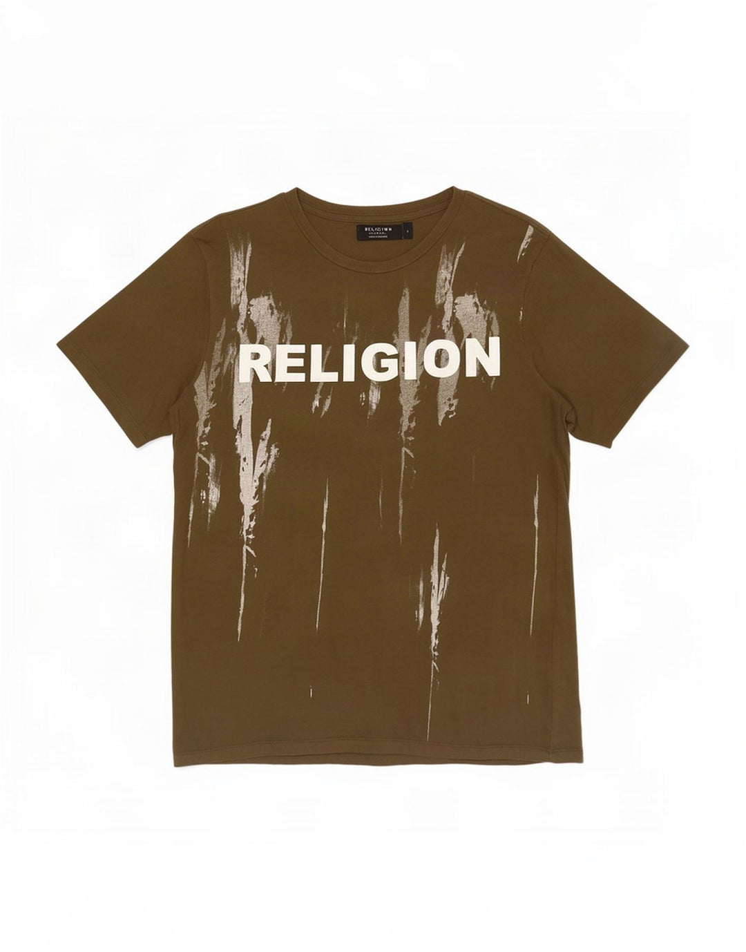 Religion Camiseta gráfica para hombre Top pequeño de algodón caqui