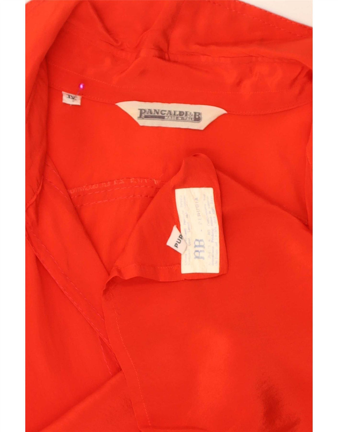 Pancaldi Camisa de manga larga para mujer, corte regular, talla grande, color rojo