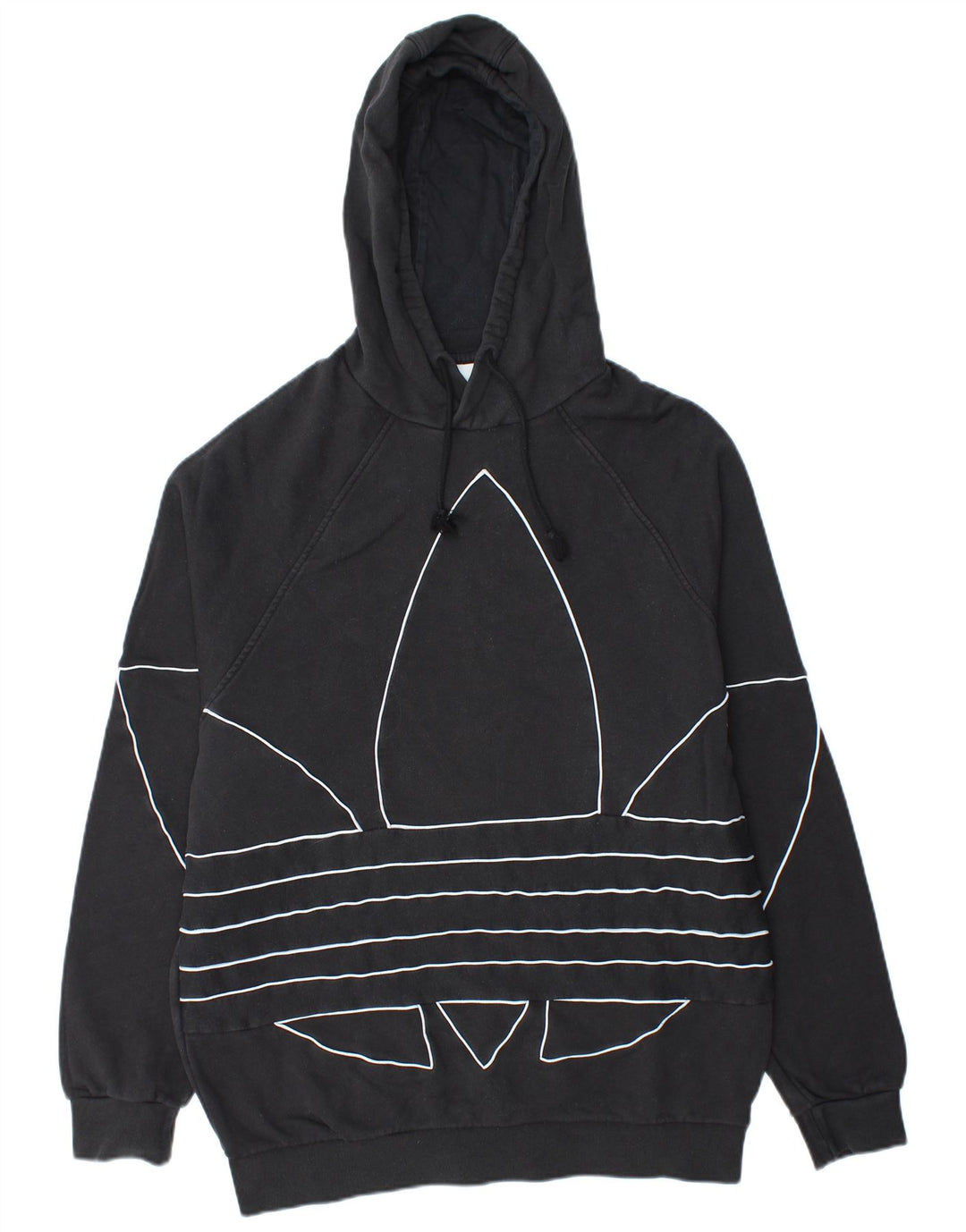 ADIDAS Hombre Graphic Sudadera con capucha Jumper Grande Algodón Negro