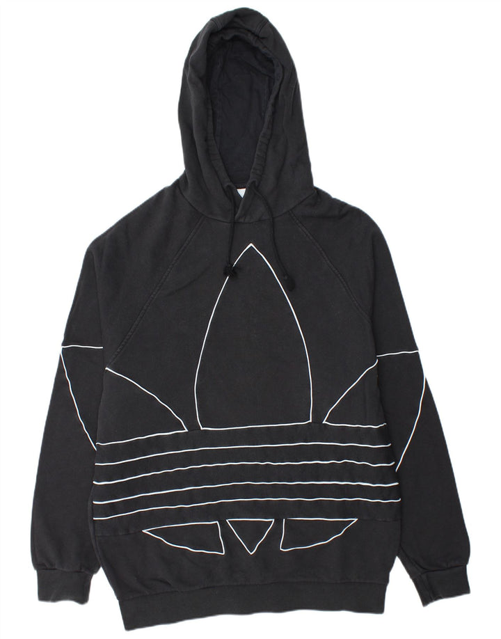 ADIDAS Hombre Graphic Sudadera con capucha Jumper Grande Algodón Negro
