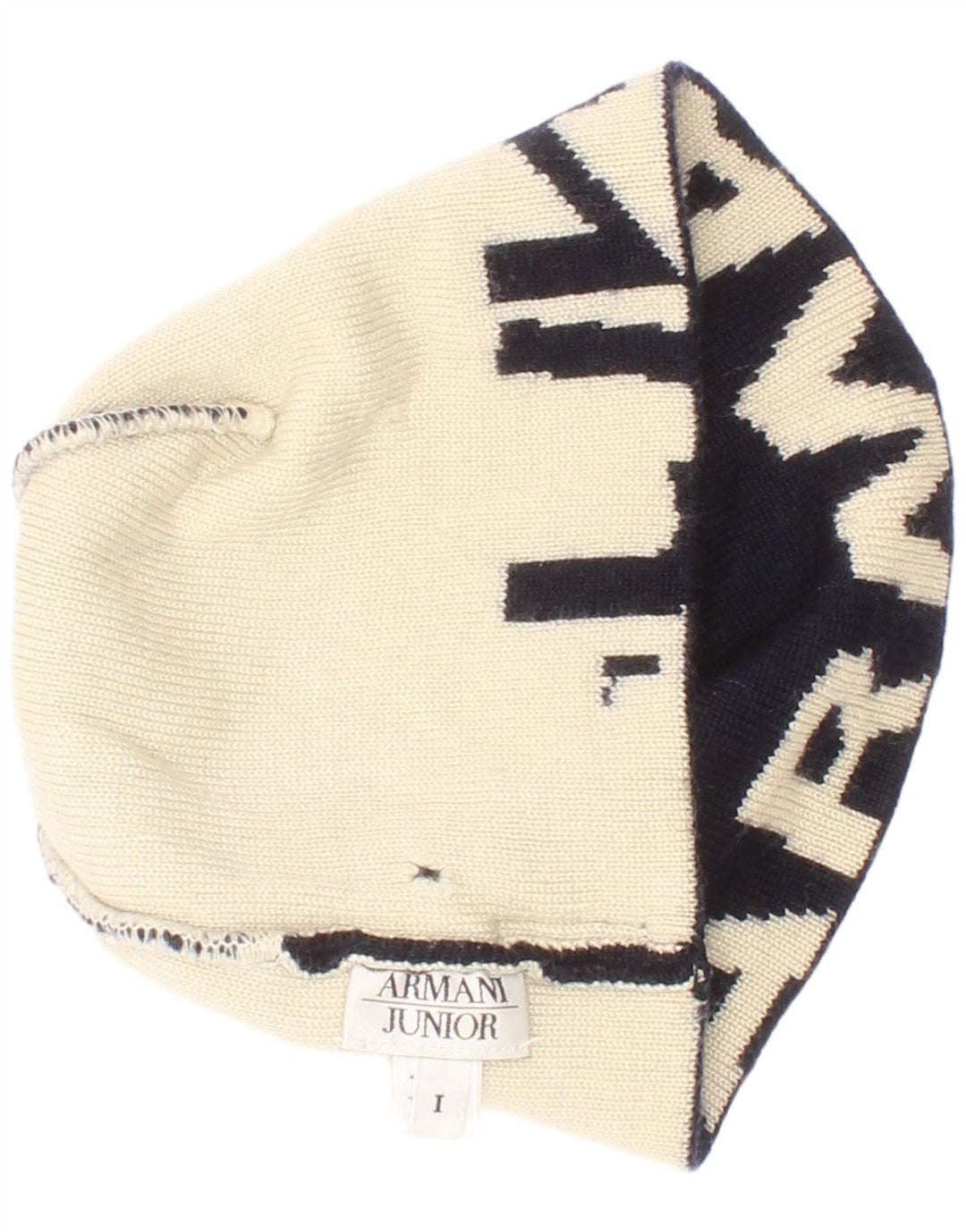 Armani Junior Gorro de punto con gráfico para niños, talla única, color azul marino