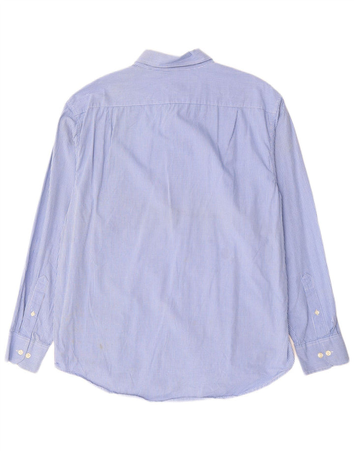 Camisa Izod Hombre Grande Algodón Vichy Azul