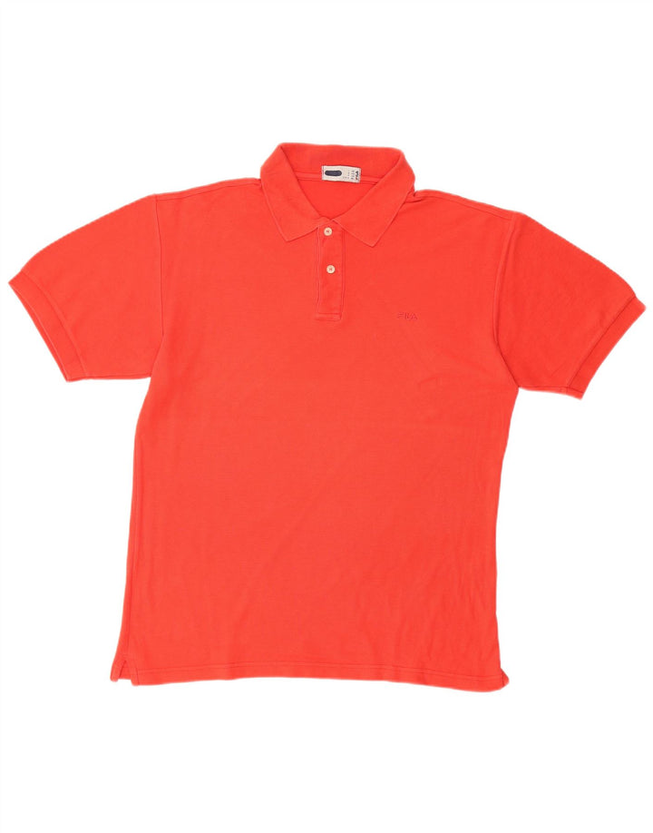 FILA Mens Polo Shirt IT 52 Large Red Cotton