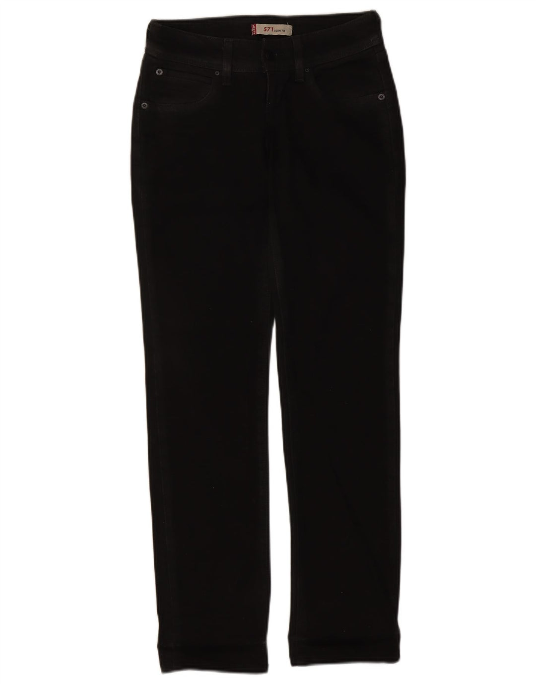 Levi's Mujer 571 Slim Jeans W26 L30 Algodón Negro