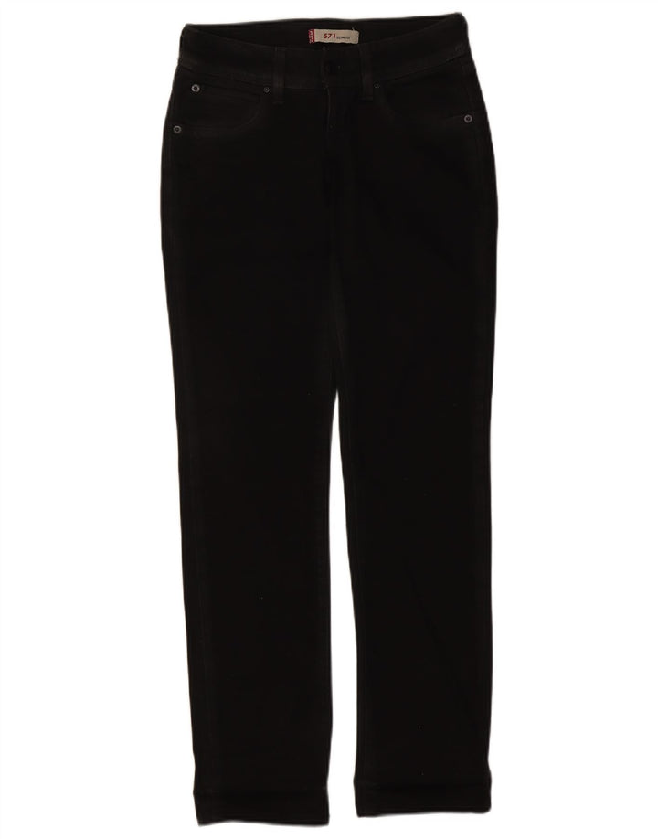 Levi's Mujer 571 Slim Jeans W26 L30 Algodón Negro