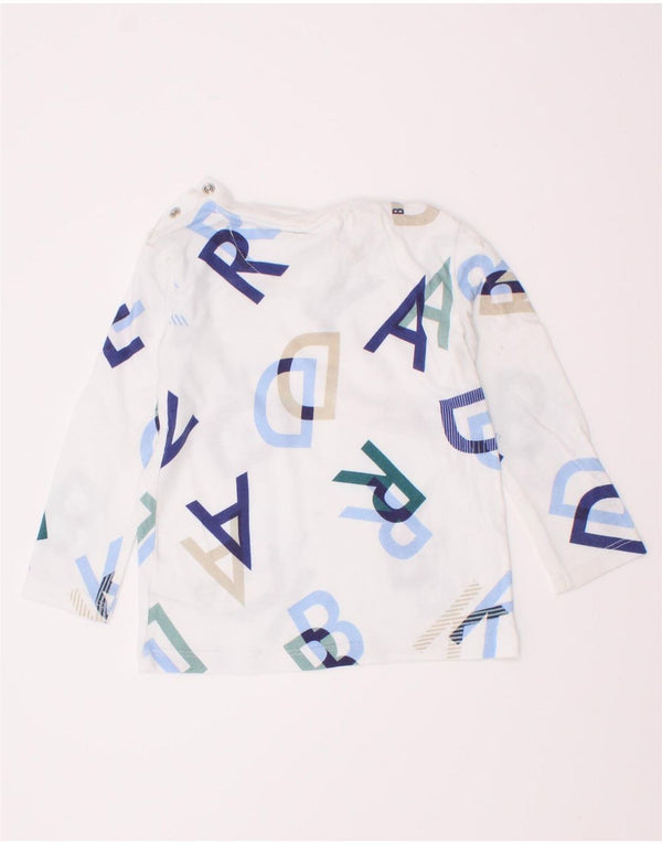 Ted Baker Camiseta gráfica de manga larga para bebés de 12 a 18 meses, algodón blanco