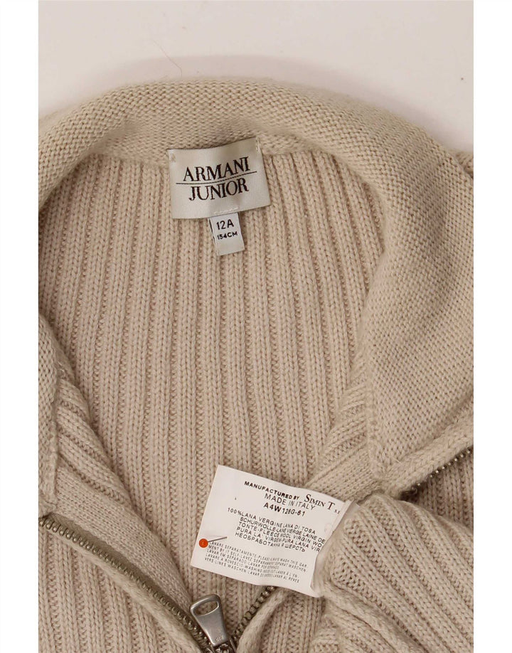 Armani Cárdigan Niño 11-12 Años Lana Virgen Beige