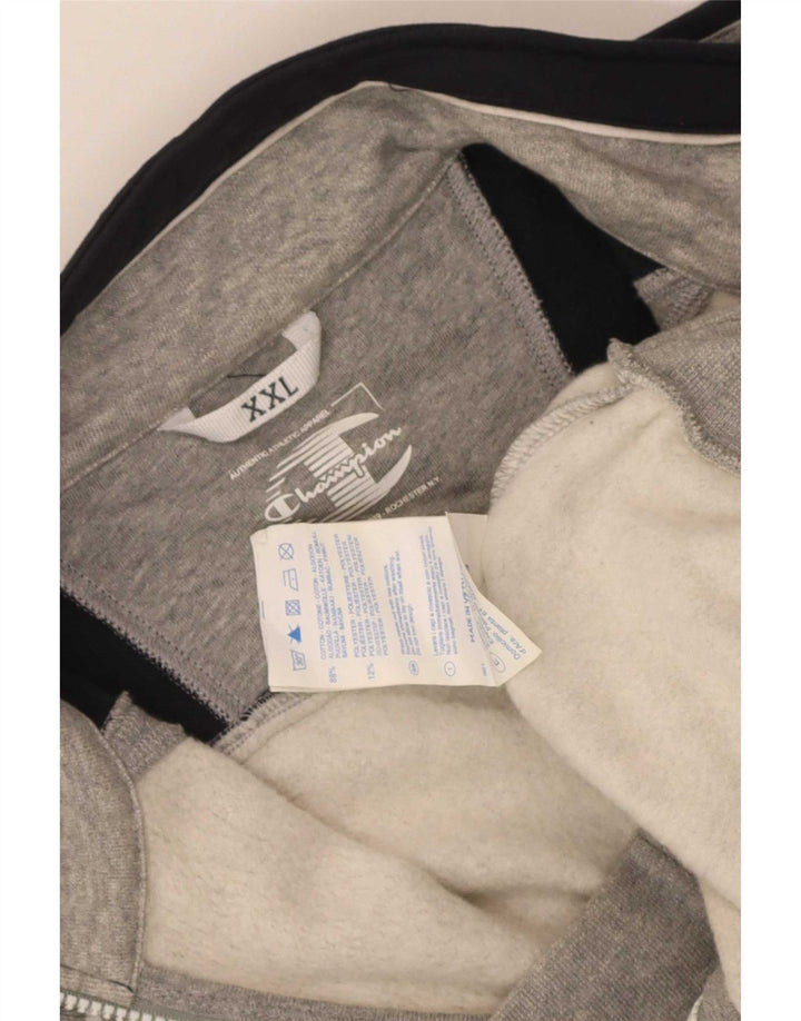 Champion Chaqueta de chándal para hombre, talla 2XL, algodón gris con bloques de color
