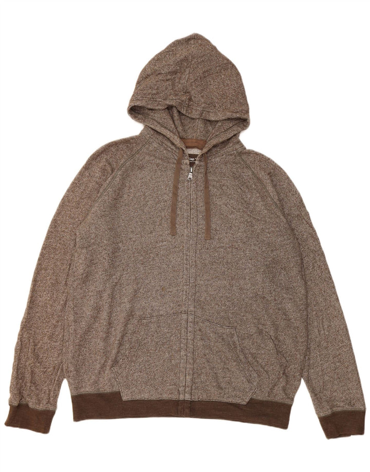 Gap Sudadera con capucha y cremallera para hombre XL Marrón moteado
