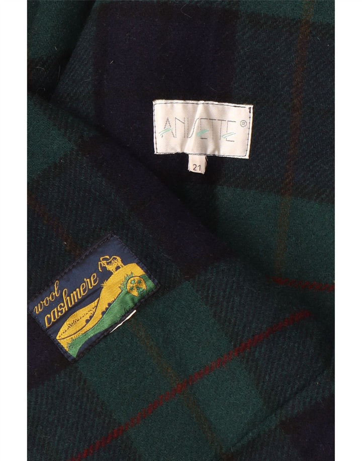 Vintage mujer abrigo Reino Unido 20 2XL lana azul marino