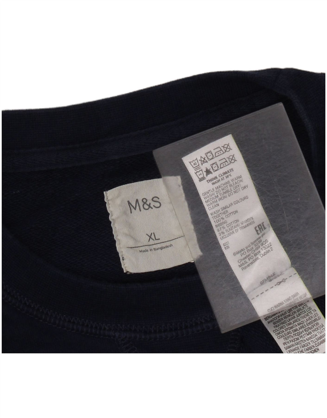 MARKS & SPENCER Sudadera Hombre Jumper XL Azul Marino Algodón