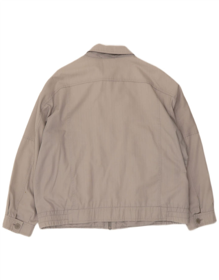 Vintage hombres bomber chaqueta Reino Unido 40 poliéster gris grande