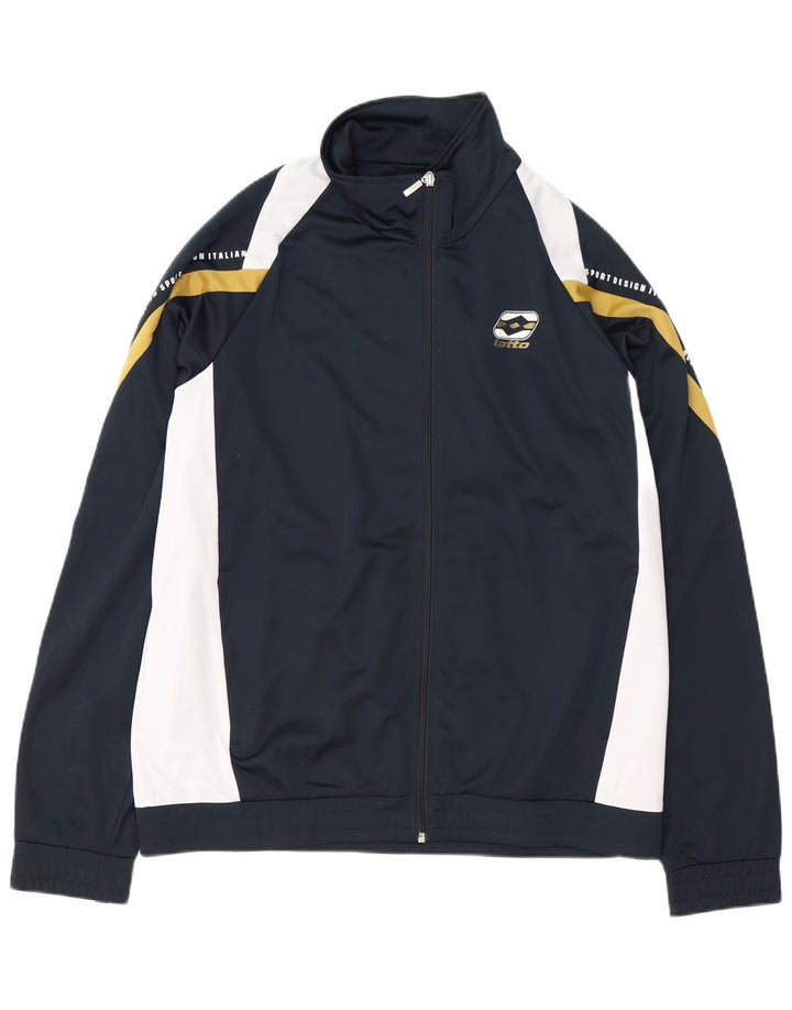 Lotto Mens Graphic Chándal Top Chaqueta 2XL Azul Marino Colorblock Poliéster