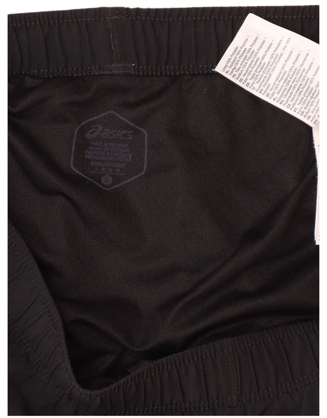 ASICS Pantalones cortos deportivos para hombre grande poliéster negro