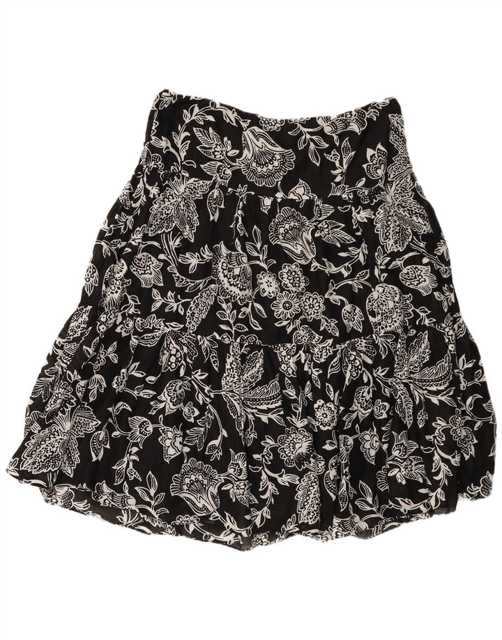 RALPH LAUREN Falda escalonada para mujer grande W34 algodón floral negro