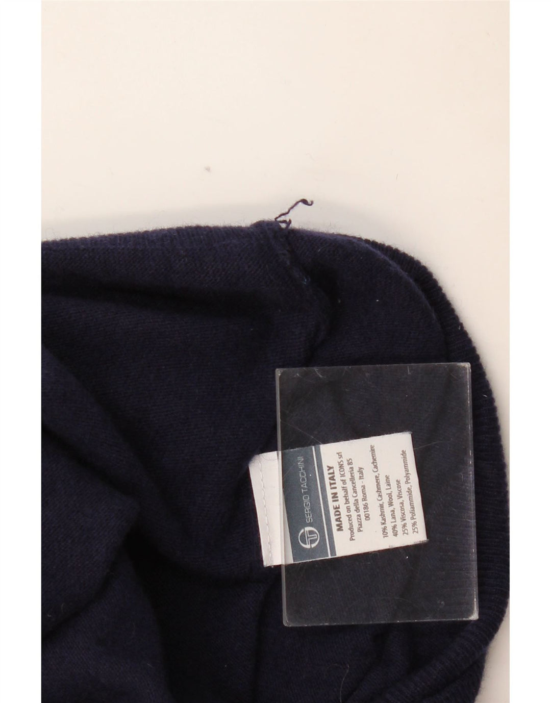 SERGIO TACCHINI Jersey con cuello vuelto para hombre, talla grande, lana azul marino