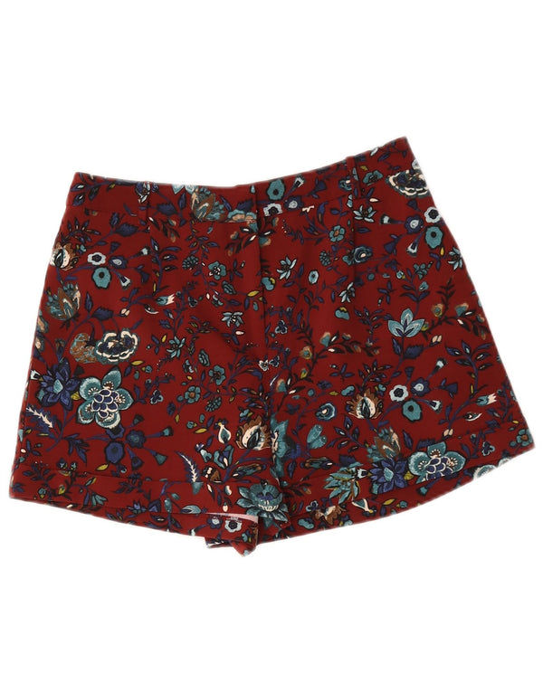 Topshop Pantalones cortos para mujer UK 10 Small W28 Rojo Floral