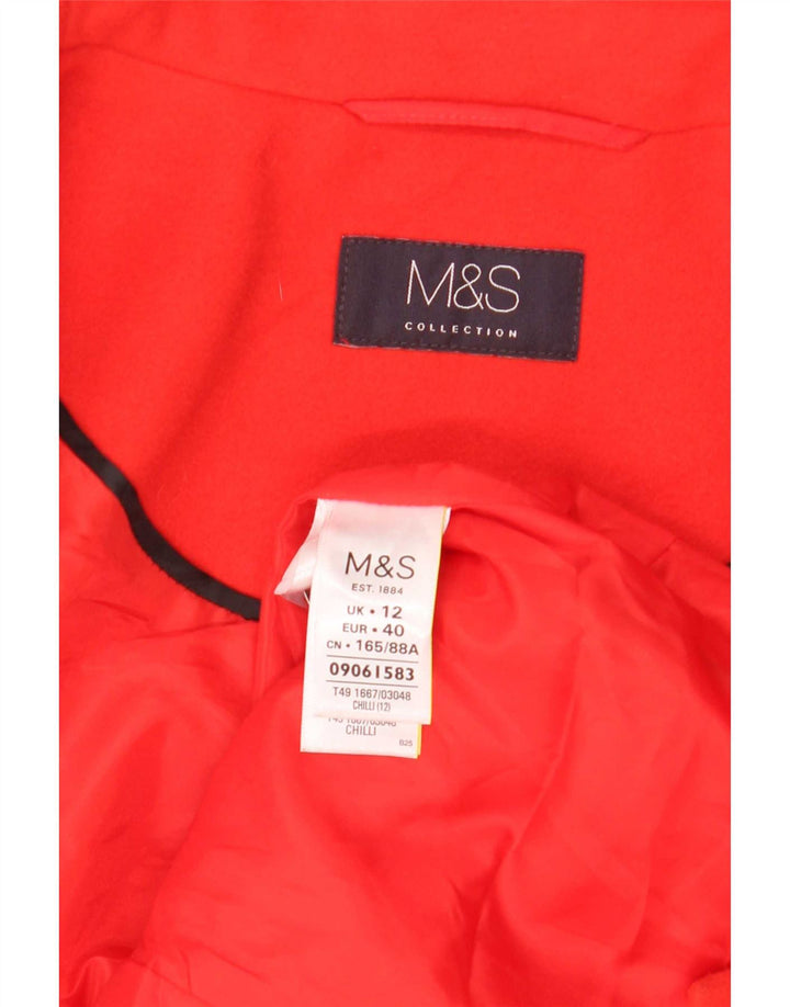 Marks & Spencer Abrigo para mujer UK 12 Medio Rojo Poliéster