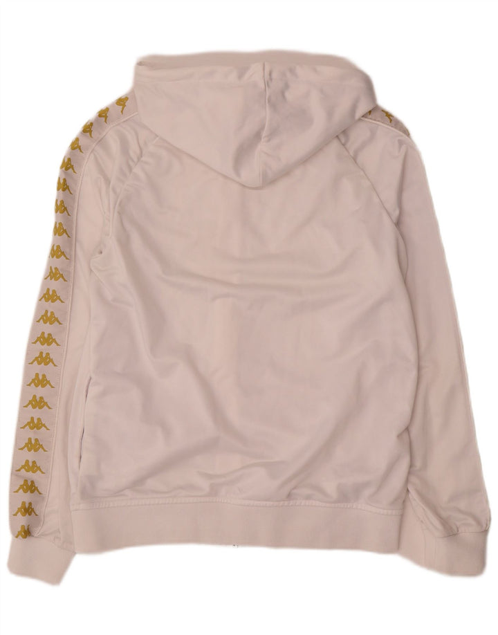 Kappa Mens Graphic Zip Sudadera con capucha suéter grande blanco poliéster