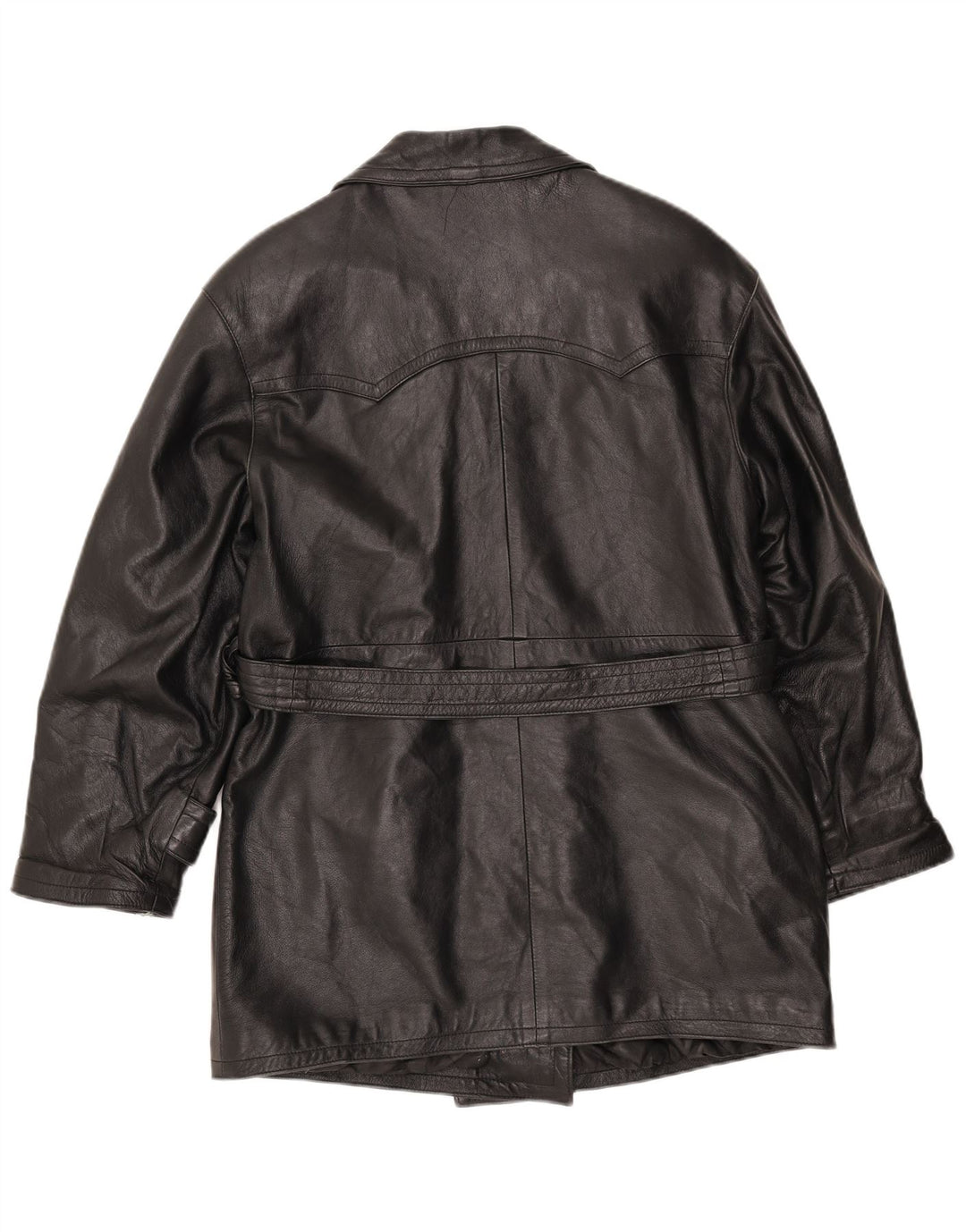 LAVORAZIONE ARTIGIANA Abrigo para Mujer UK 40 Medio Cuero Negro