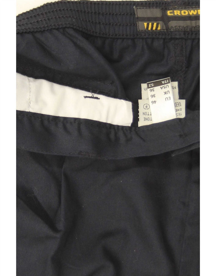 Crown Mens Pegged Chino Shorts W36 Grande Azul Marino Algodón