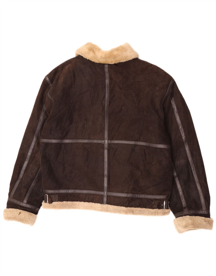 Conbipel Chaqueta de cuero Sherpa para hombre UK 40 Large Brown