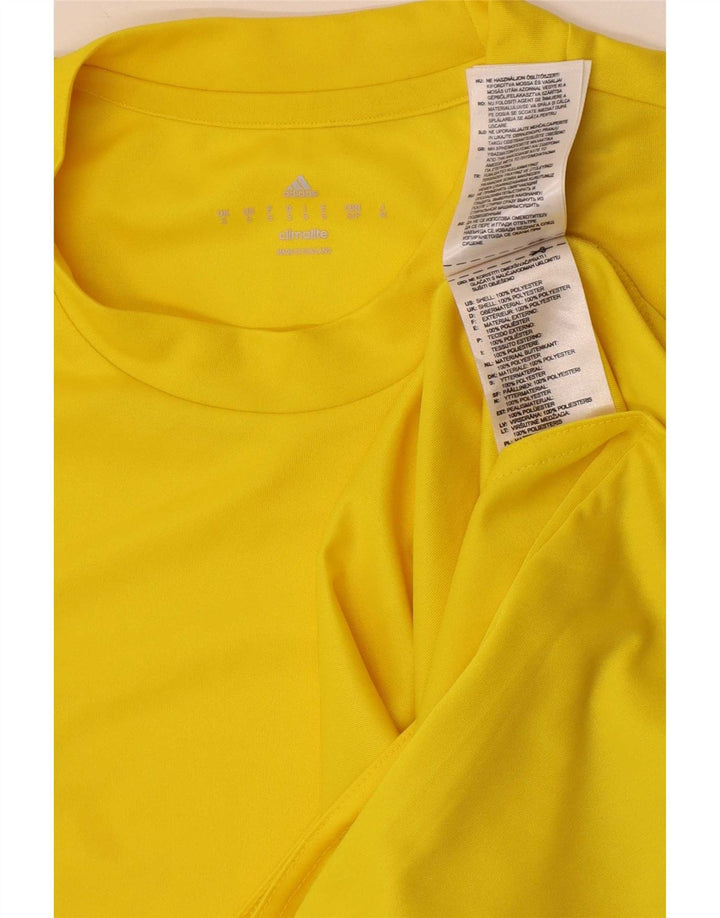 Adidas Mens Climalite Camiseta Top Pequeño Amarillo Poliéster