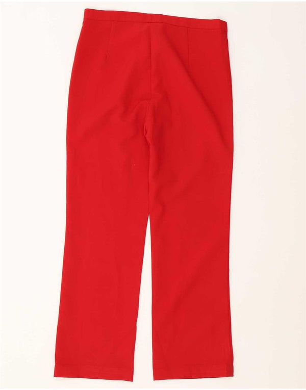 Zara Mujer Pantalones Casuales Rectos EU 40 Medium W30 L27 Rojo