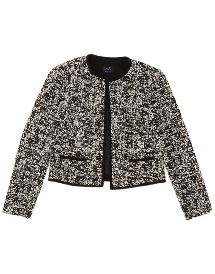 Marks & Spencer Jersey Bolero para Mujer Reino Unido 10 Pequeño Negro Geométrico