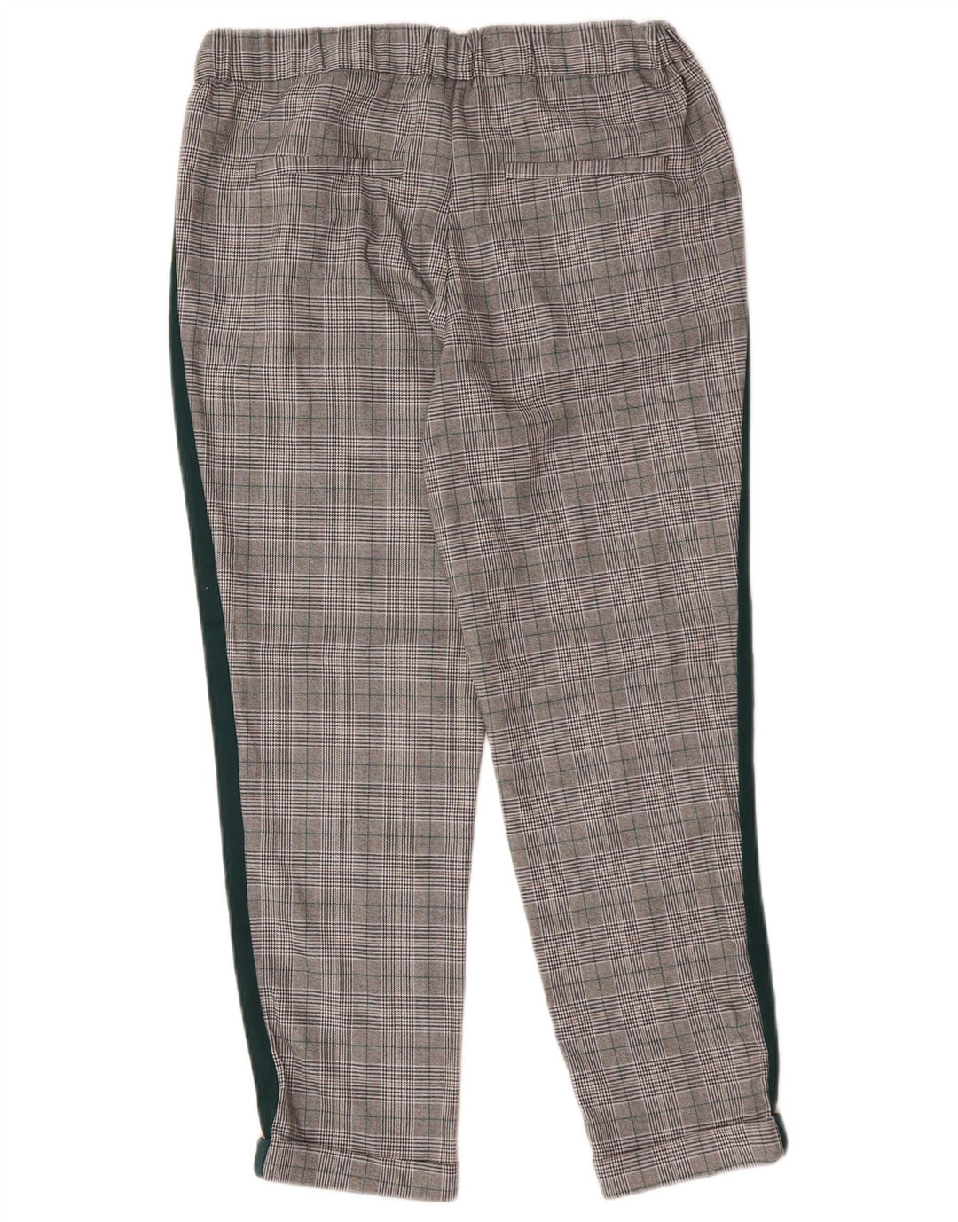 Zara Mujer Pantalón Corto Recto Mediano W28 L25 Poliéster A Cuadros Gris