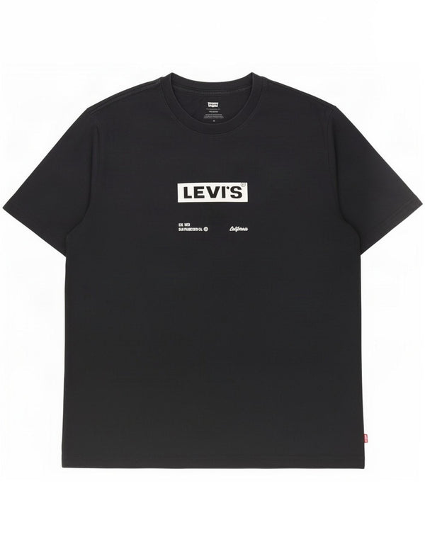 Levi's Camiseta gráfica para hombre Top Medium Black Cotton