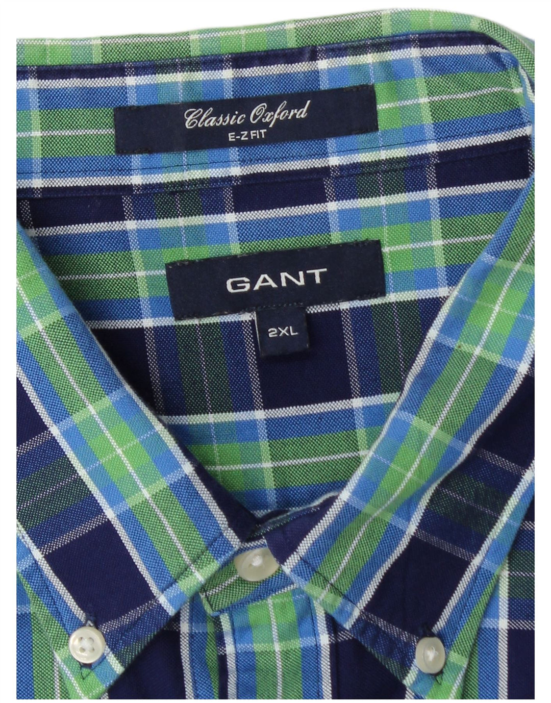 GANT Camisa E-Z Fit Classic Fit para hombre 2XL Algodón a cuadros azul marino
