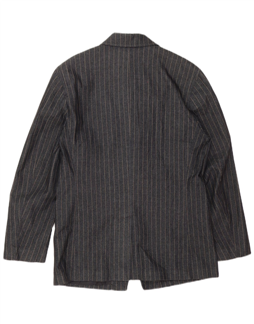 Zara Chaqueta Blazer Hombre UK 38 Algodón A Rayas Gris Medio
