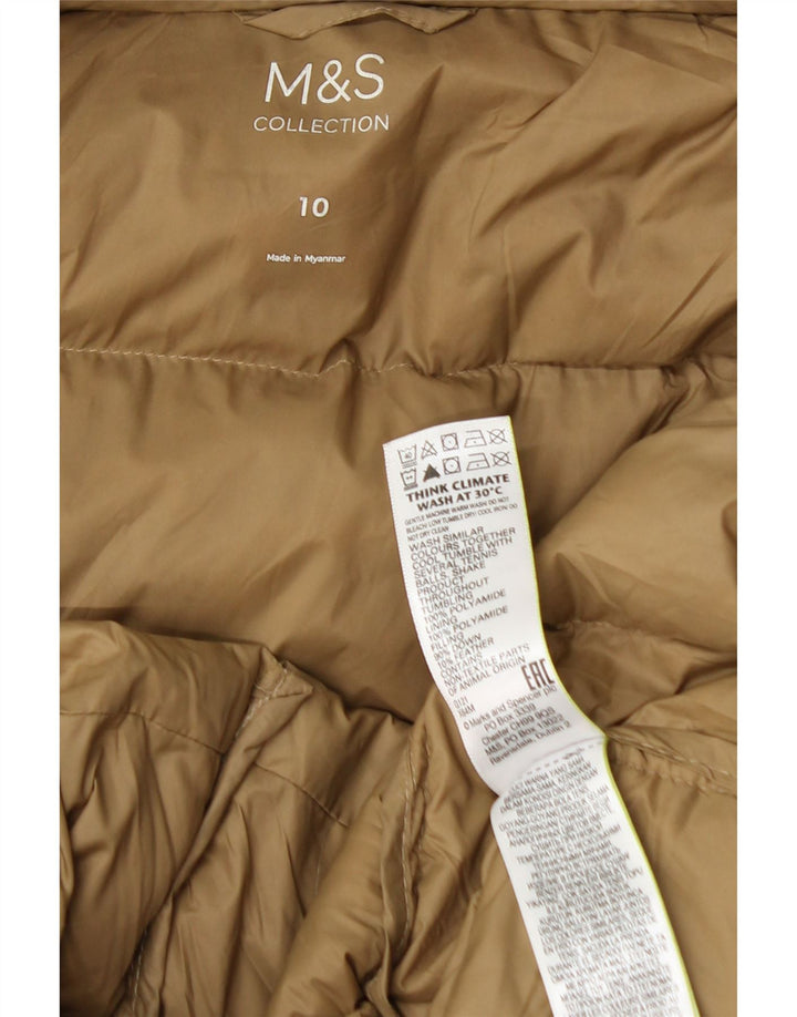 Marks & Spencer Abrigo acolchado extragrande con capucha para mujer UK 10 Small Beige