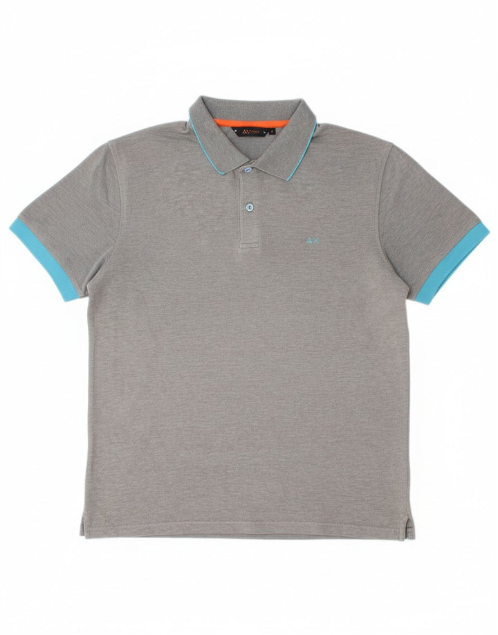 SUN68 Mens Polo Shirt Medium Grey Cotton