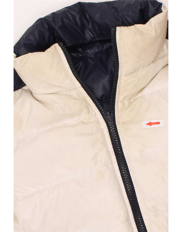 Fay Chaqueta Acolchada Reversible con Capucha para Niños 7-8 Años Azul Marino Rayas